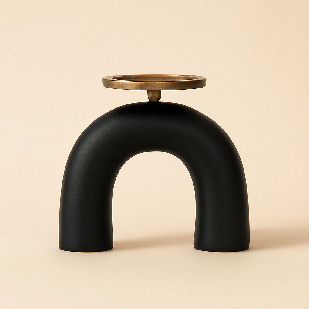 Kandelaar Livi Black/gold Small