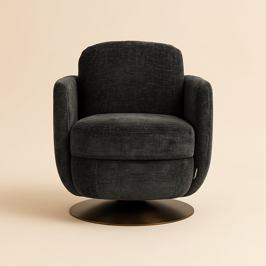 Lounge chair Turner graphite island swivel