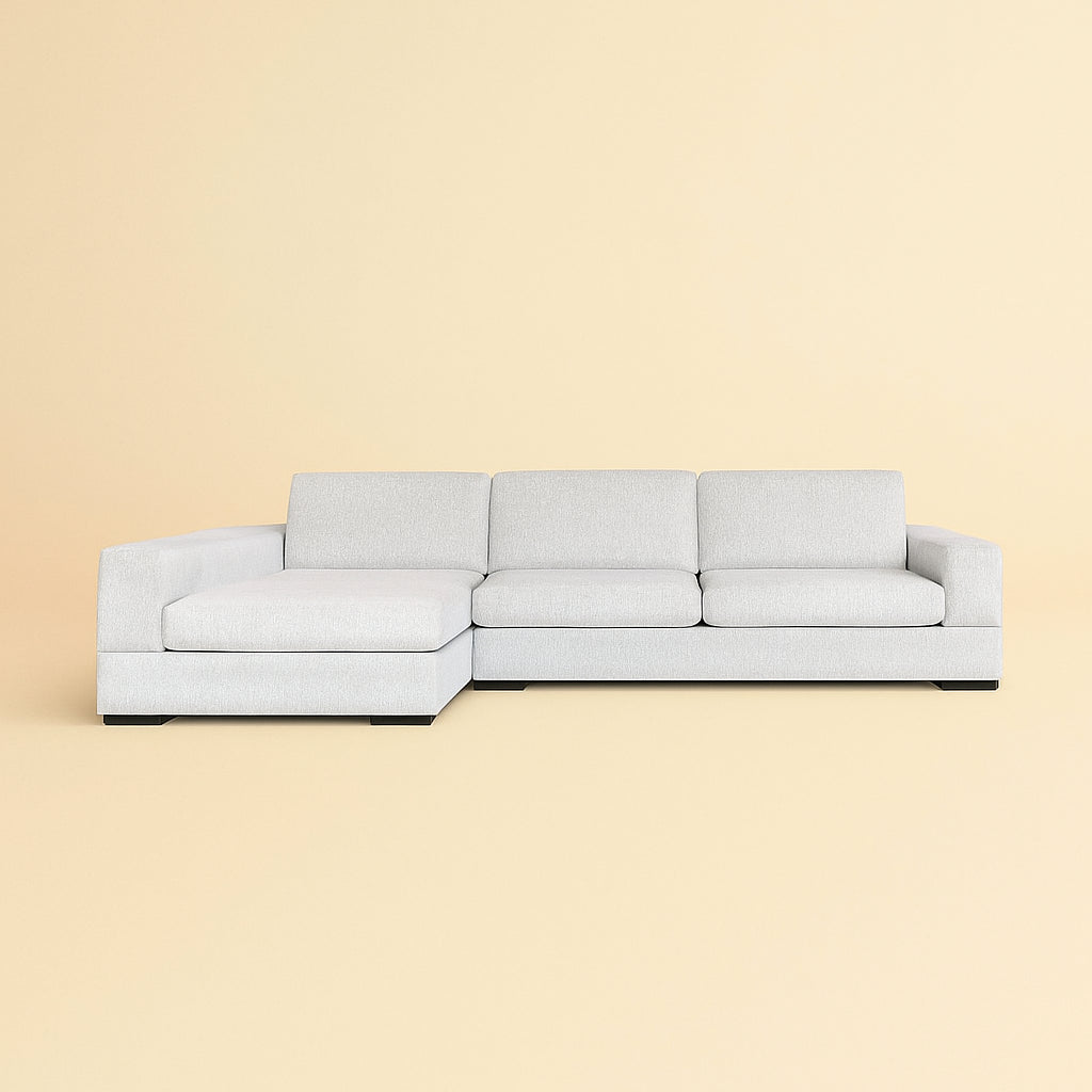 Sofa Pasha pearl island 3-seater + lounge left fully upholstered