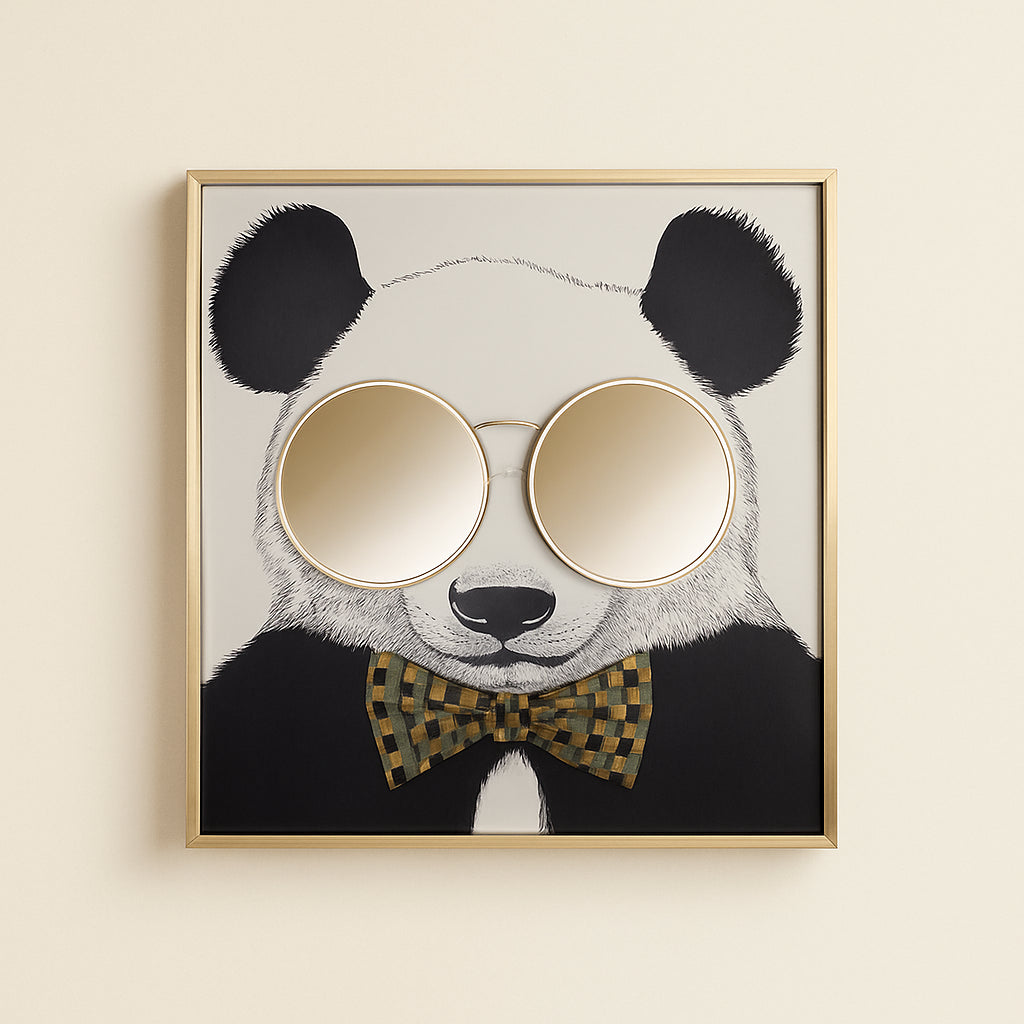 Wall Art Panda Black/gold