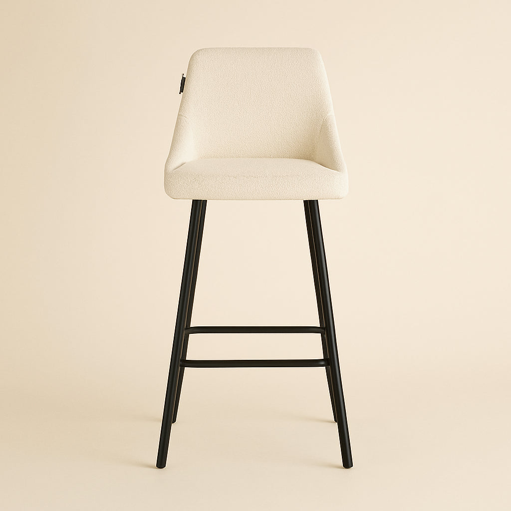 Counter stool Brooke white unicorn (Set of 2)