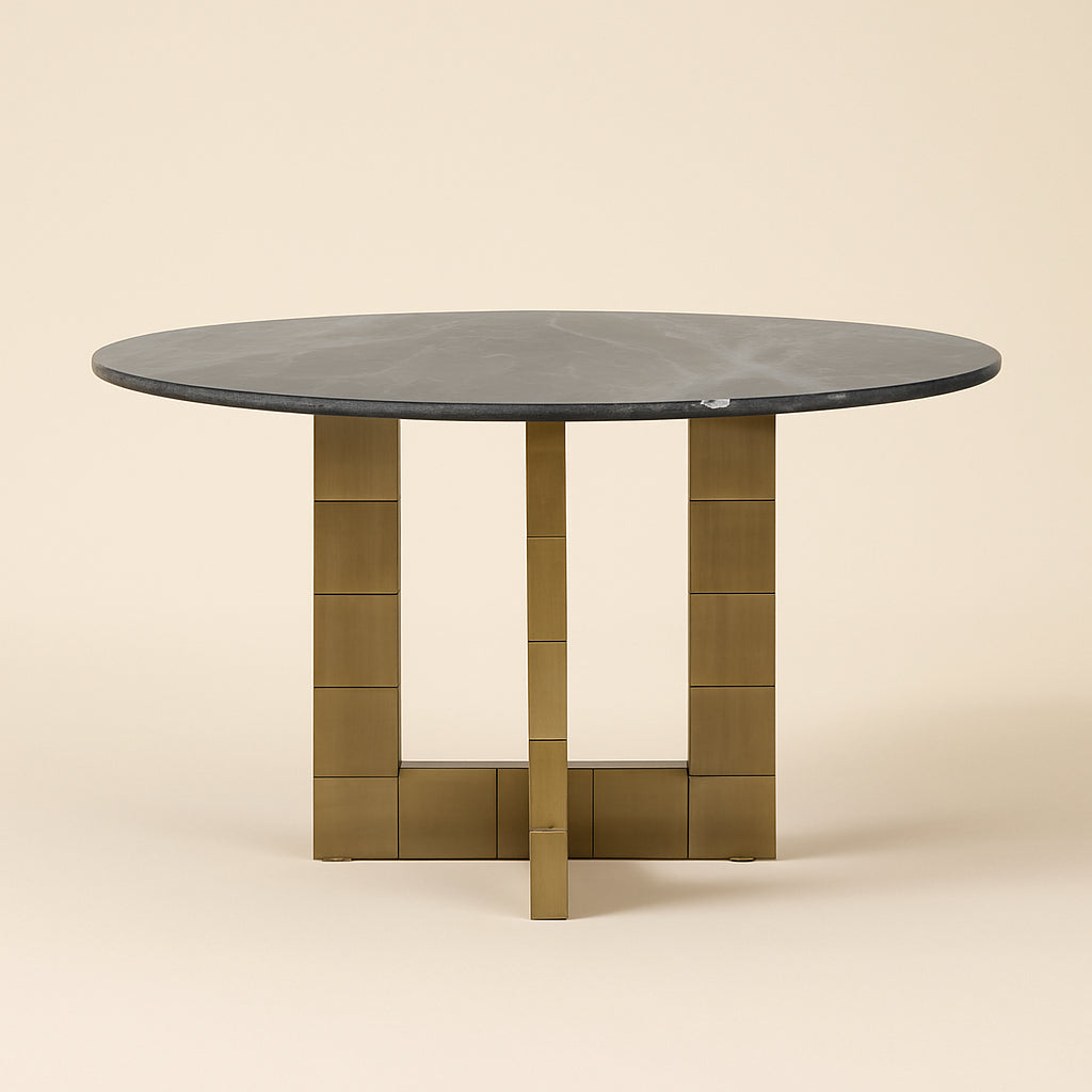 Eettafel Collada Black/gold 130ø