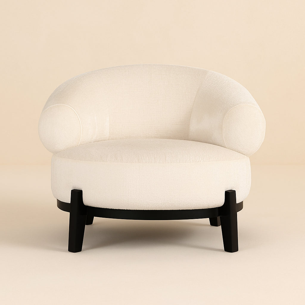 Lounge Stoel Montana White Chenille