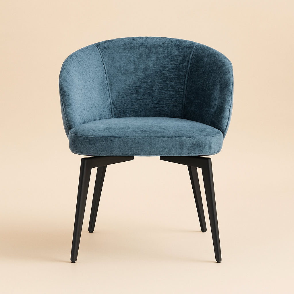 Eetkamerstoel Amphara Blue Chenille Fire Retardant