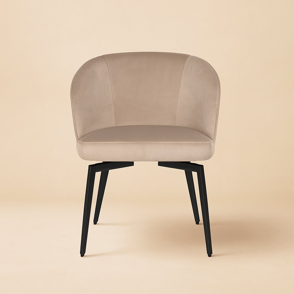 Eetkamerstoel Amphara Khaki Velvet Fire Retardant