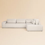 Bank Lund Cream Fusion 3-seater + Ottoman Right