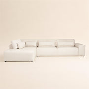 Bank Lund Cream Fusion 3-seater + Ottoman Left