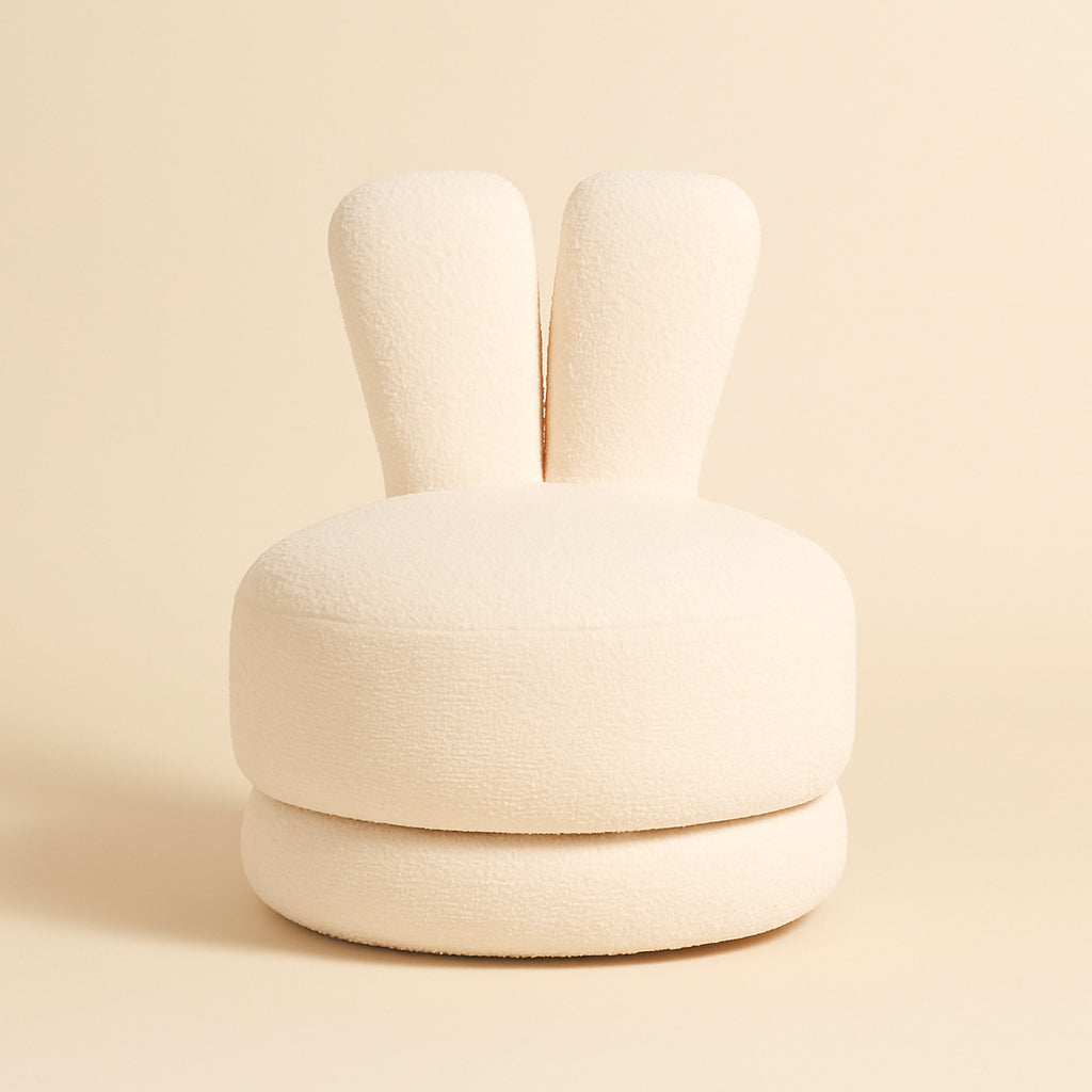 Lounge chair Bunny teddy white swivel kids