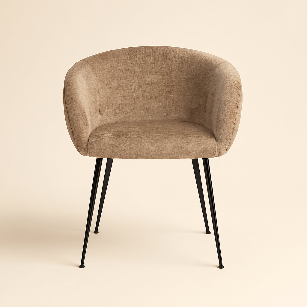 Eetkamerstoel Ruby Taupe Chenille