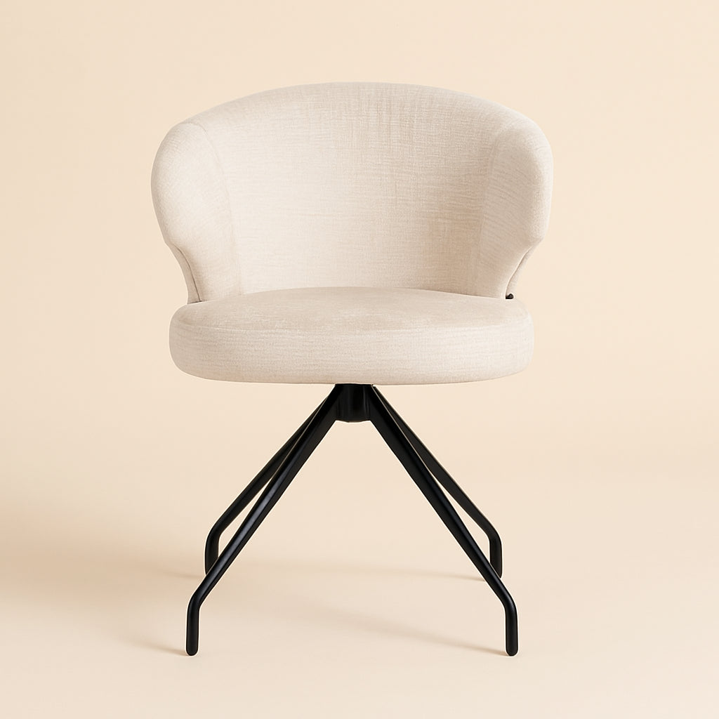 Eetkamerstoel Milly Cream Fusion Swivel