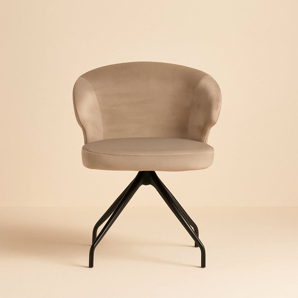 Eetkamerstoel Milly Khaki Velvet Swivel