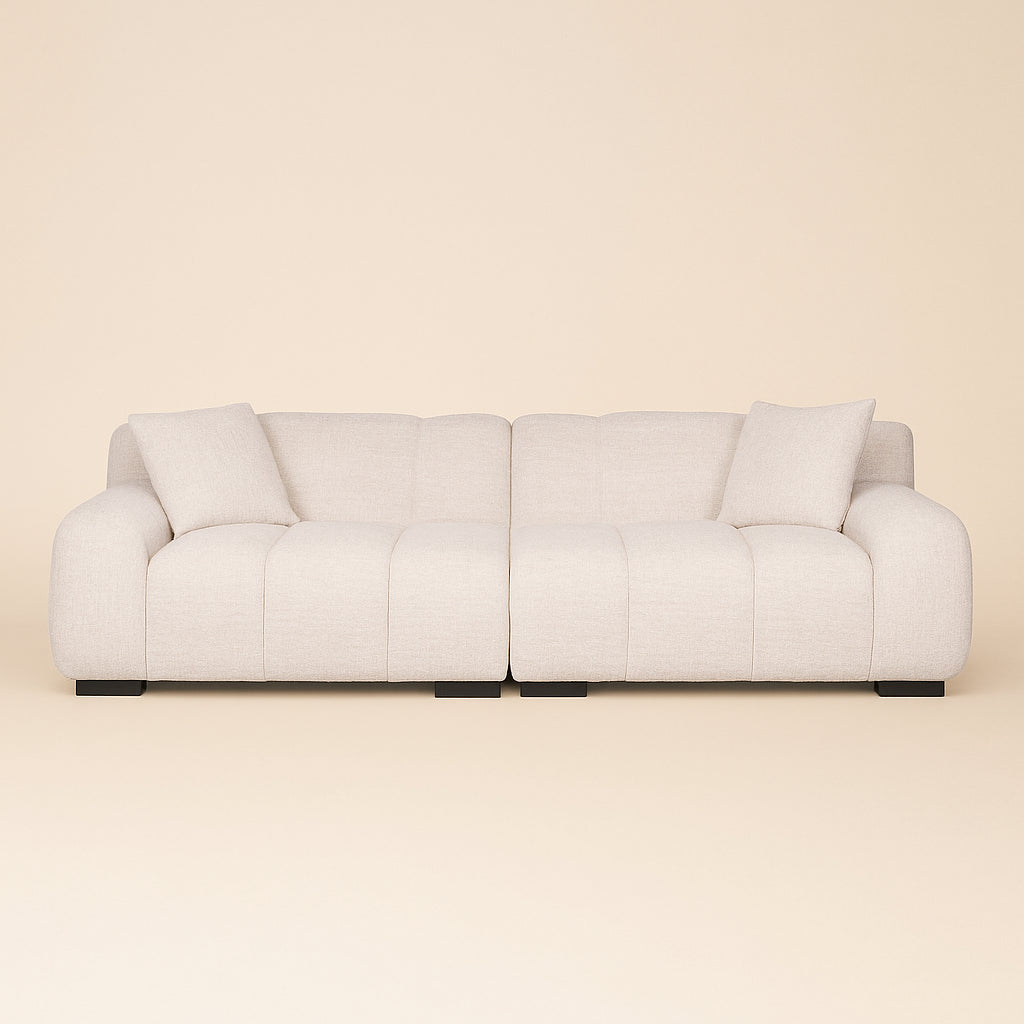 Richmond Interiors Bank Charelle Lovely Cream — zachte crème stof, tijdloze woonkamer