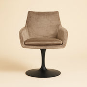 Eetkamerstoel Marlon Taupe Chenille Swivel