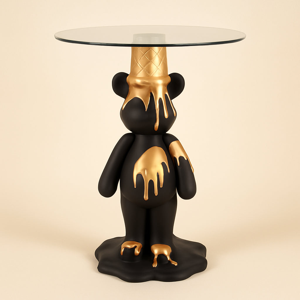 Bijzettafel Ice Bear Black/gold