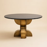 Eettafel Maddox Black/gold 130ø
