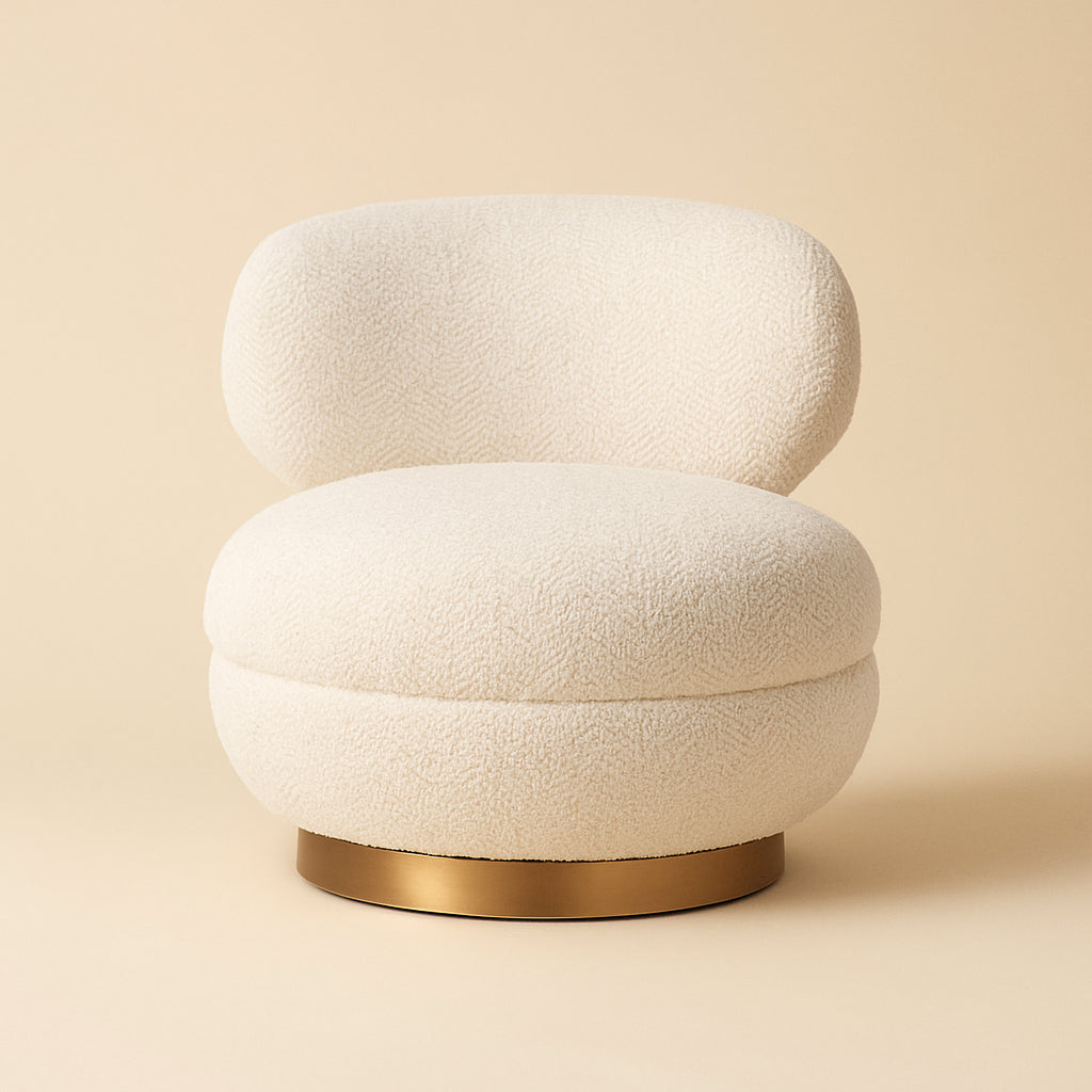 Lounge Stoel Jace Lovely Cream Swivel