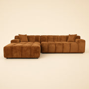 Bank Cube Lovely Cinnamon 3-seater + Lounge Left