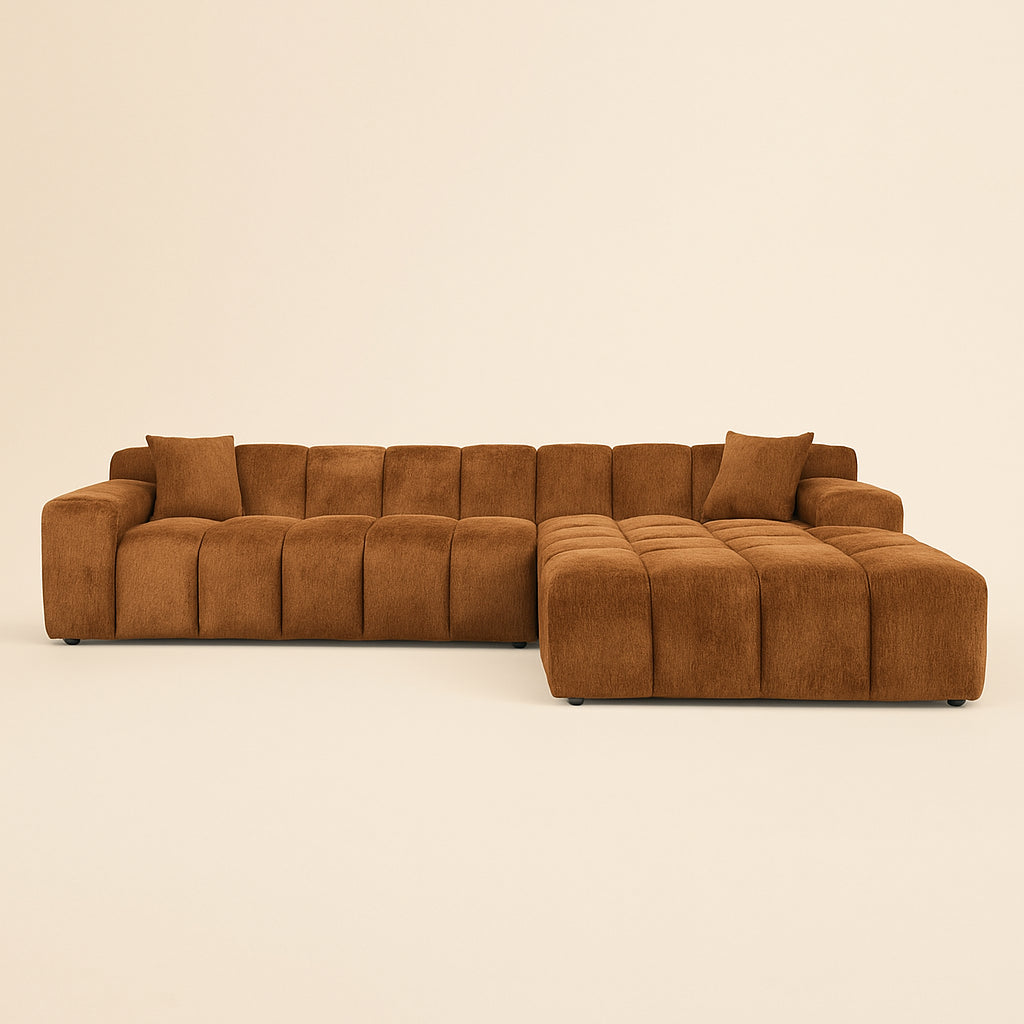 Bank Cube Lovely Cinnamon 3-seater + Lounge Right