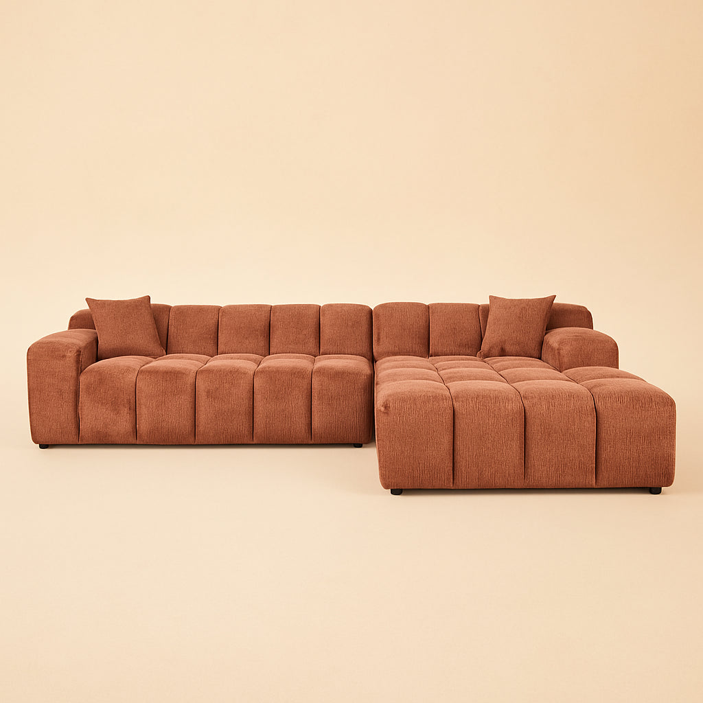 Sofa Cube blush fusion 3-seater + lounge right