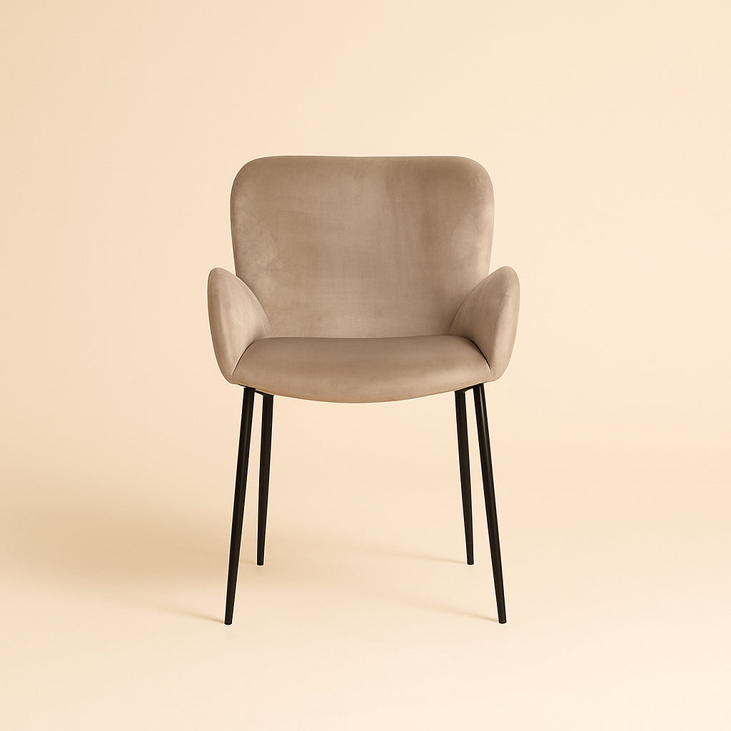 Eetkamerstoel Amber Khaki Velvet Fire Retardant