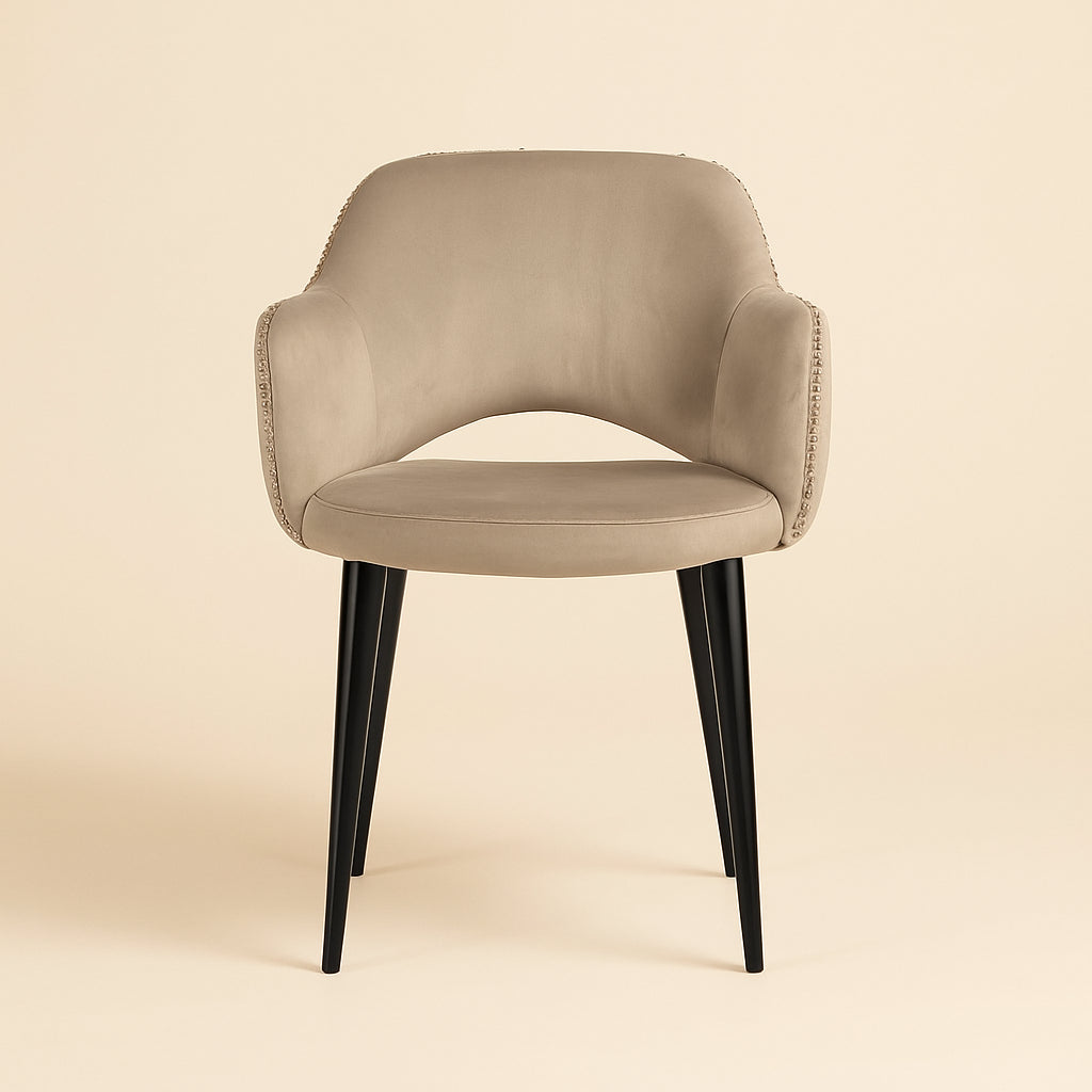 Eetkamerstoel Giovanna Trendy Nature / Khaki Velvet Fire Retardant