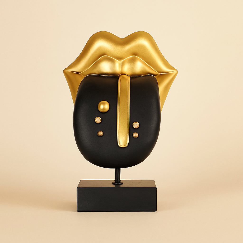 Decoratief Object Tongue Black/gold