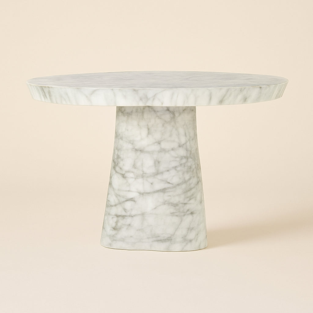 Outdoor Eettafel Rockyard White Marble Look 140ø