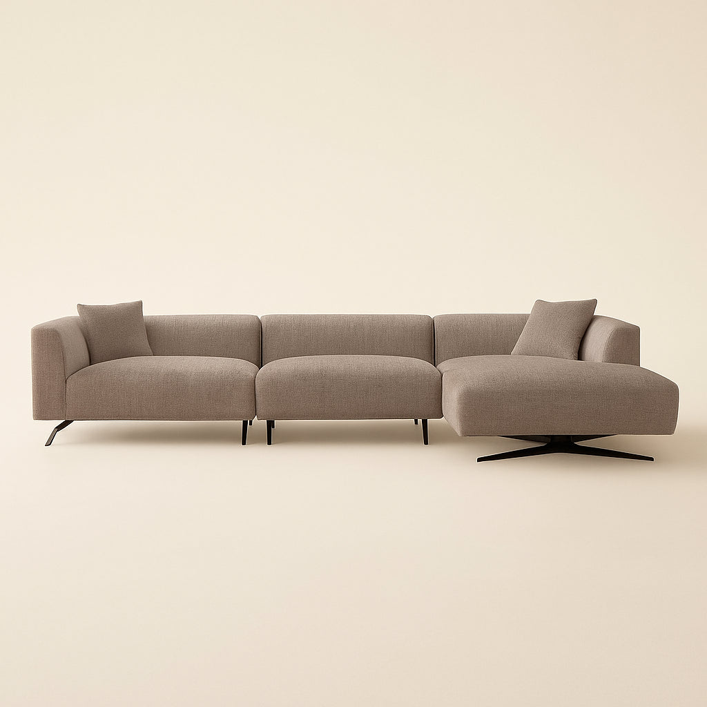 Bank Hoxton Lovely Beige 3-seater + Lounge Right