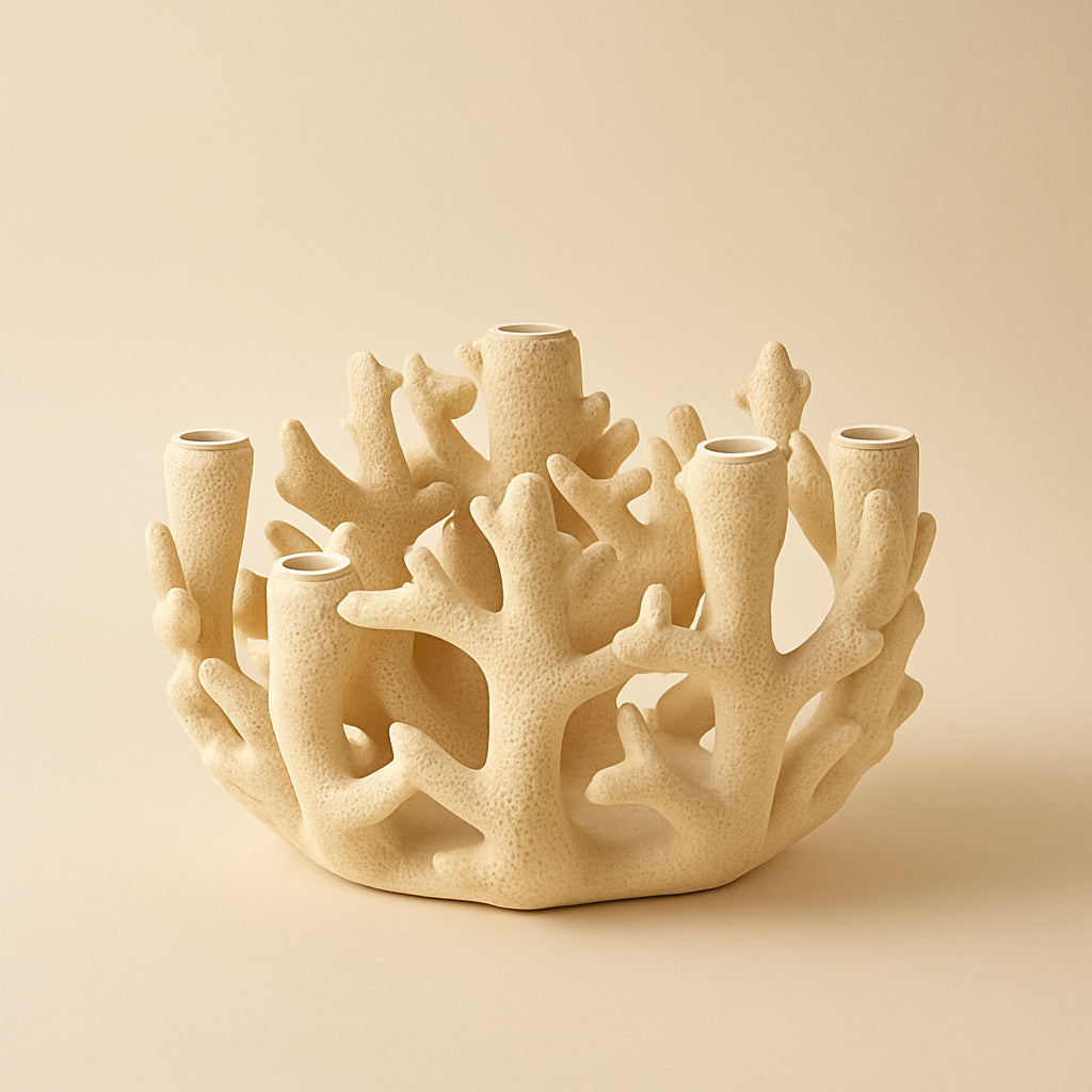 Candle holder Clarice white