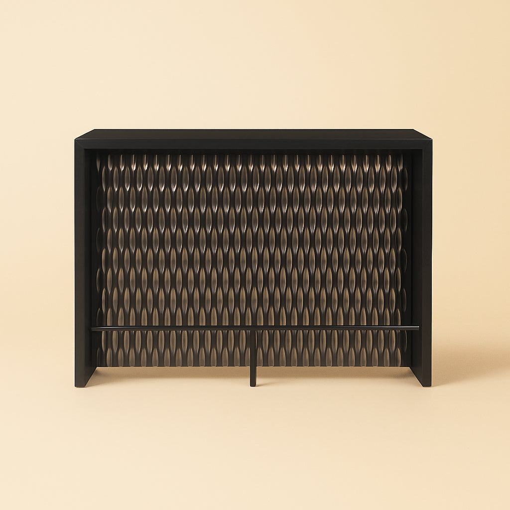 Richmond Interiors Bar Walker Zwart - Thuisbar met Opbergruimte en Glashouders 95 cm