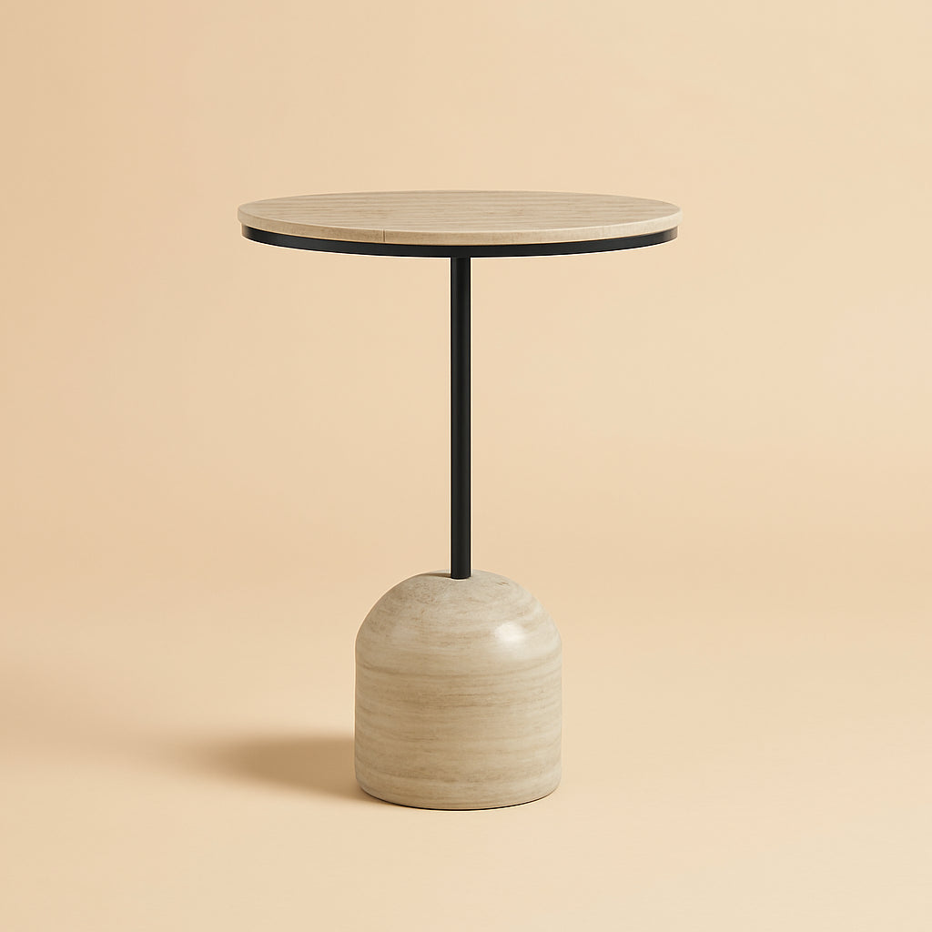 Richmond Interiors Bartafel Duncan - Zand Afwerking - Ronde Staantafel 75 cm Ø