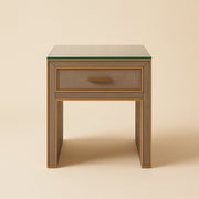 Nachtkastje Bloomville Brass Shagreen Incl. Glass Top