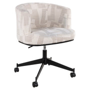 Eetkamerstoel Rochenne Beige Graffic Swivel On Wheels