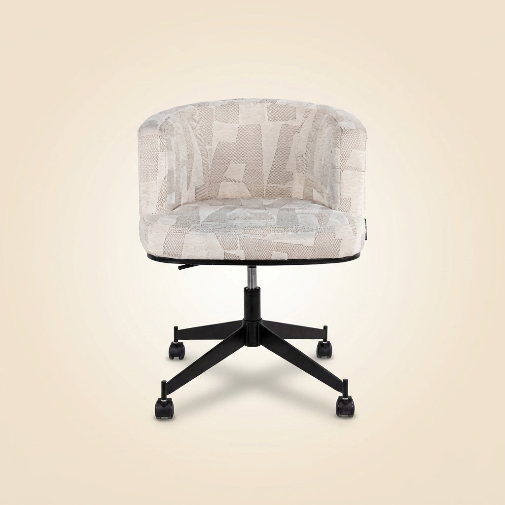 Eetkamerstoel Rochenne Beige Graffic Swivel On Wheels