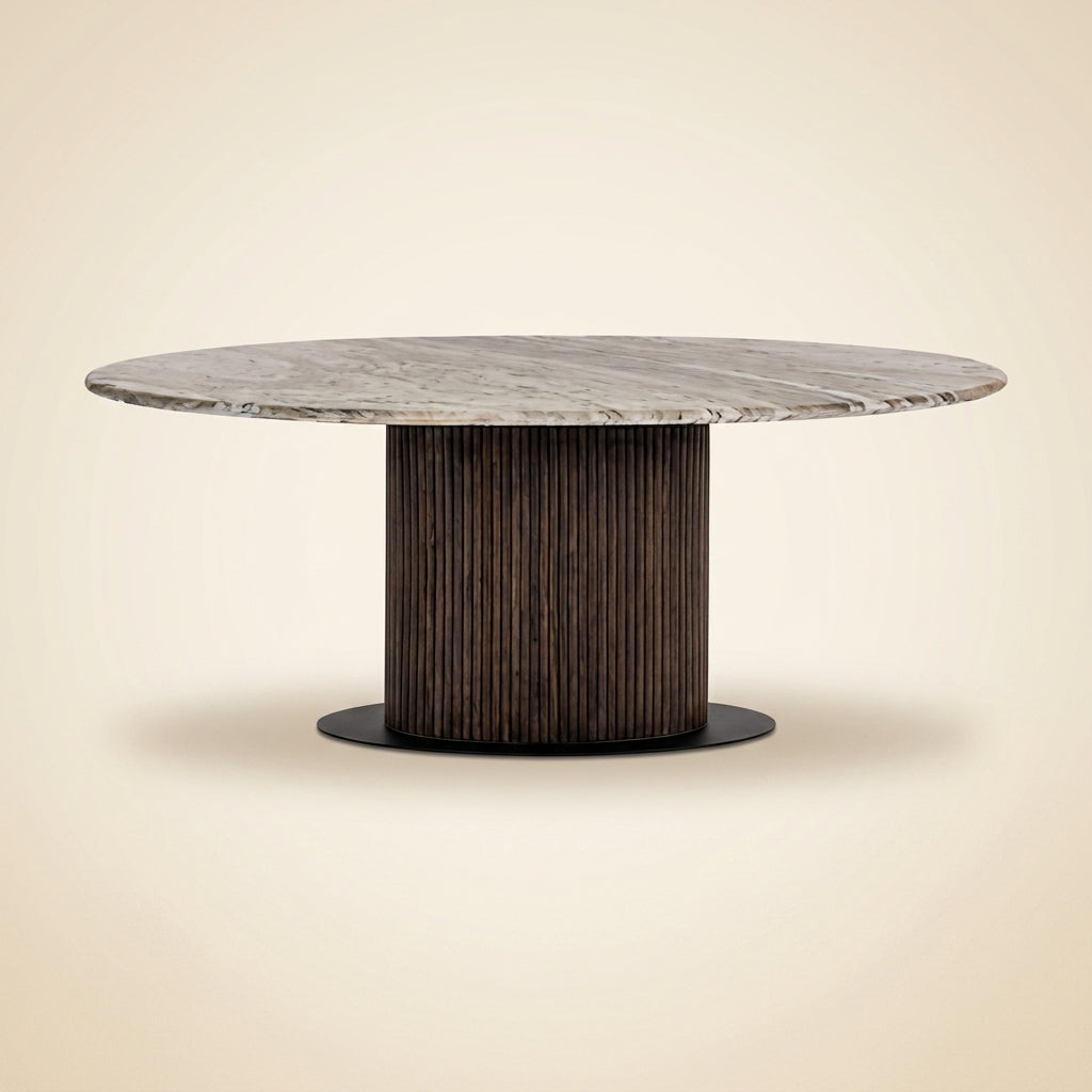 Eettafel Rashford Blush Beige Oval 200