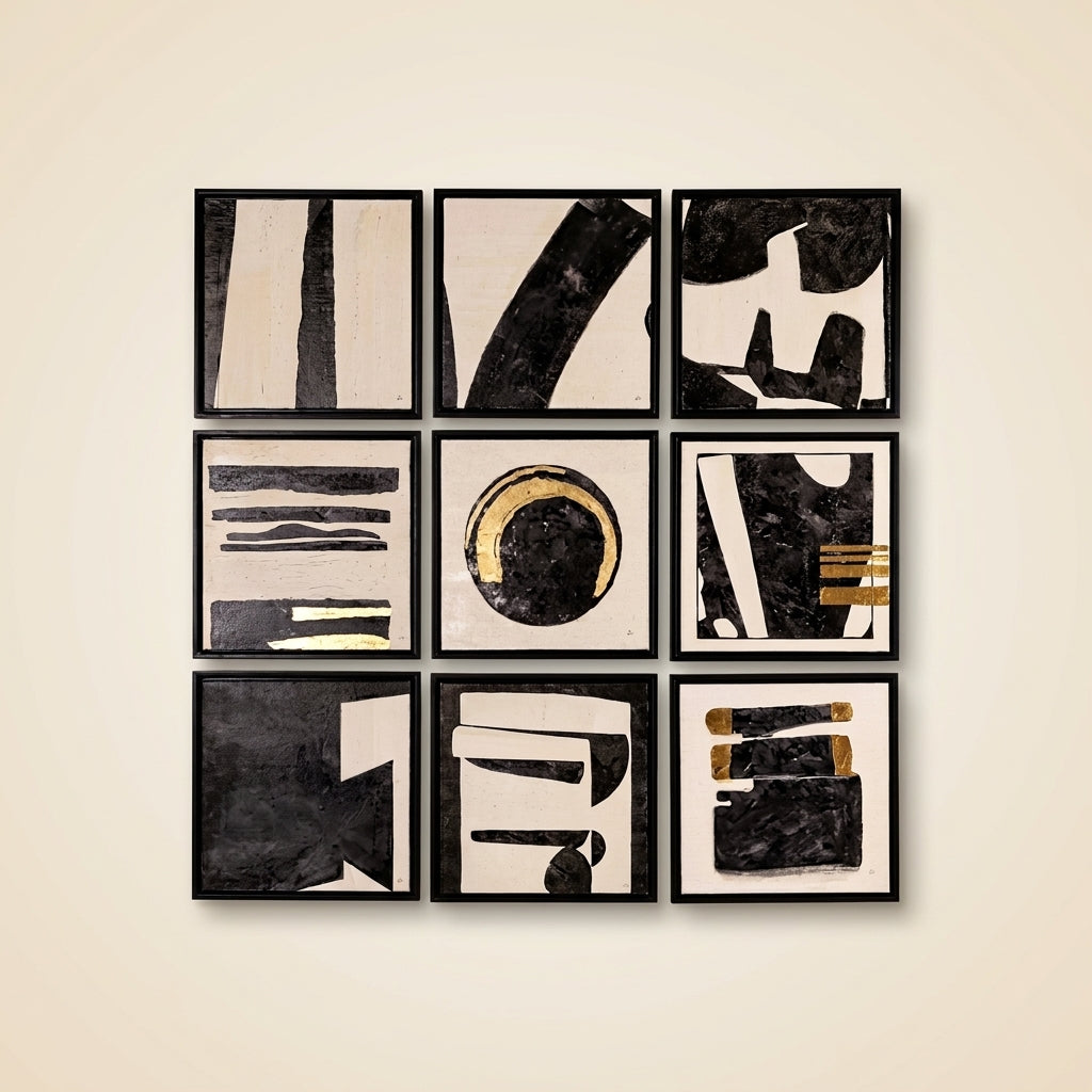 Wall Art Gabri Black/white (set Of 9)