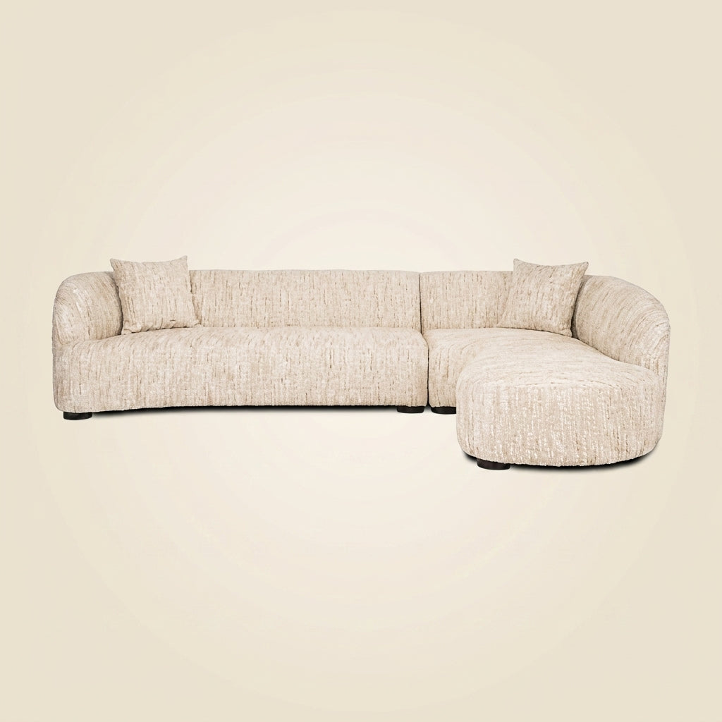 Bank Pandora Beige Angora Lounge Right