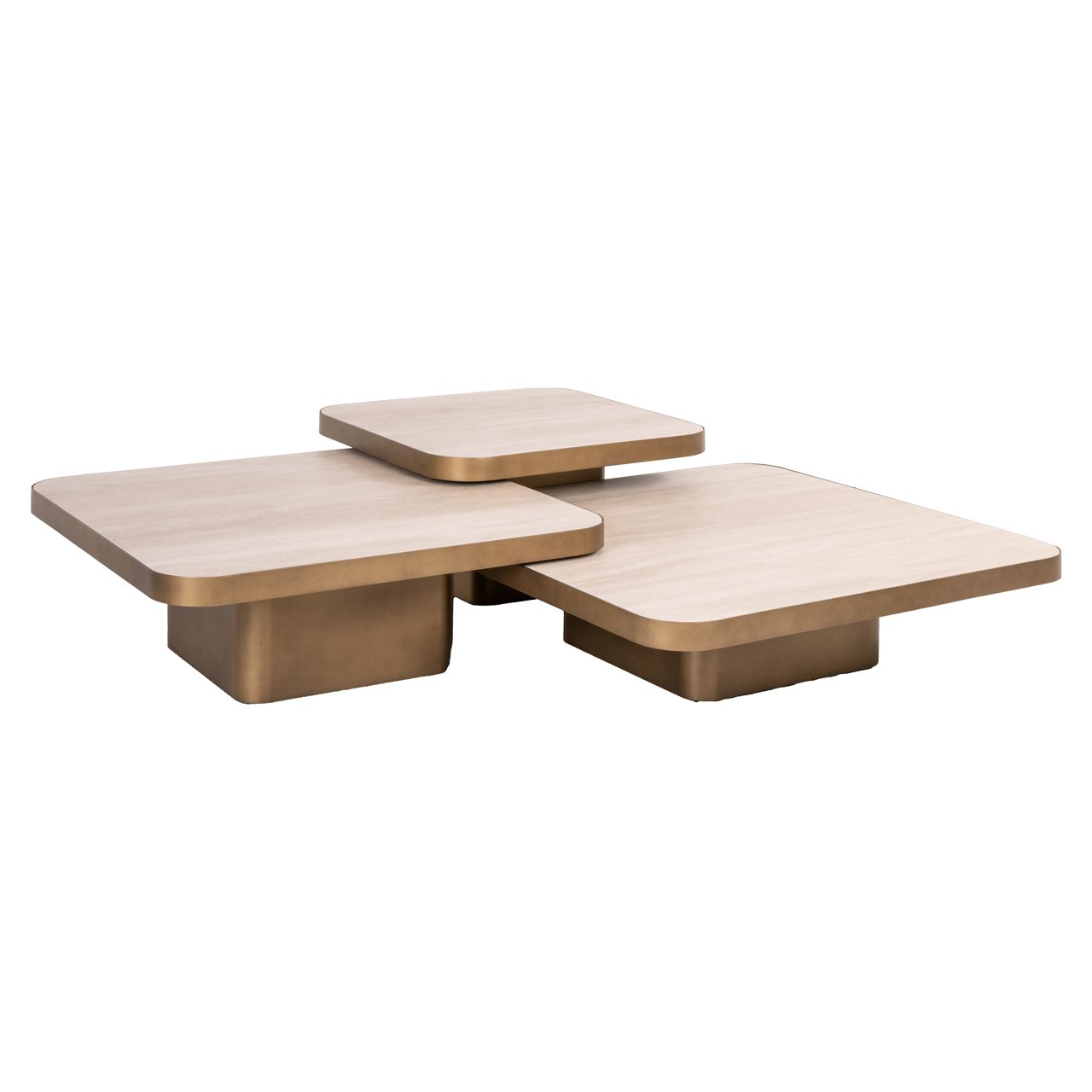 Salontafel Cumulus Gold Antique (set Of 3)