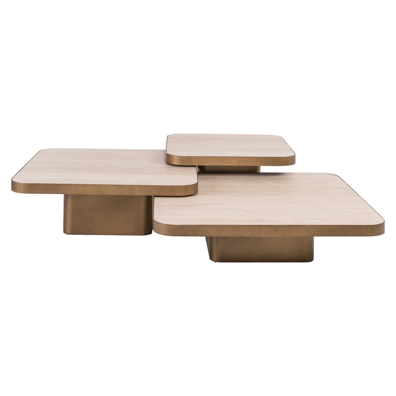 Salontafel Cumulus Gold Antique (set Of 3)