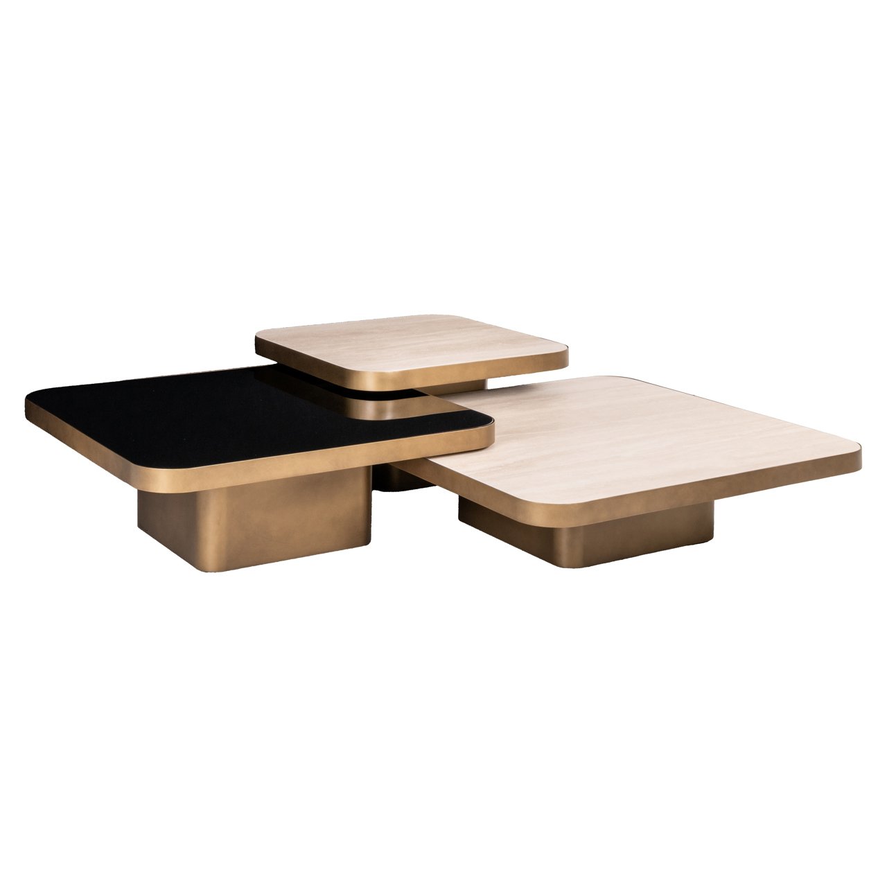Salontafel Cumulus Gold Antique (set Of 3)