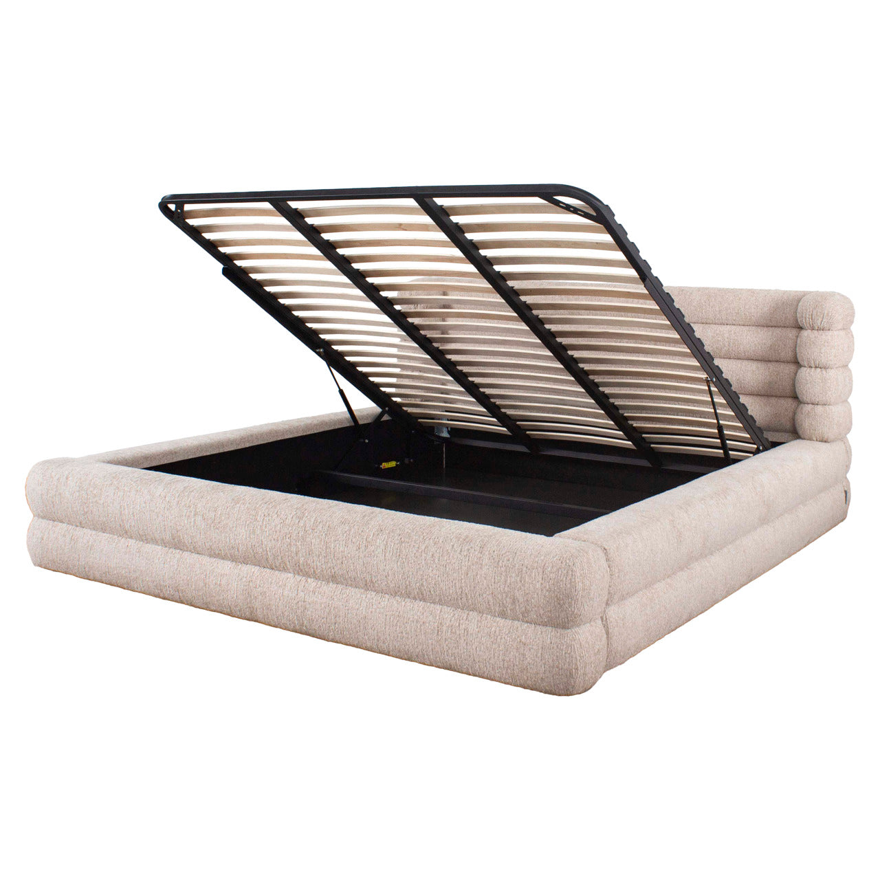 Richmond Interiors Bed Obidis Naturel Gestoffeerd 180×210 cm Met Opbergruimte
