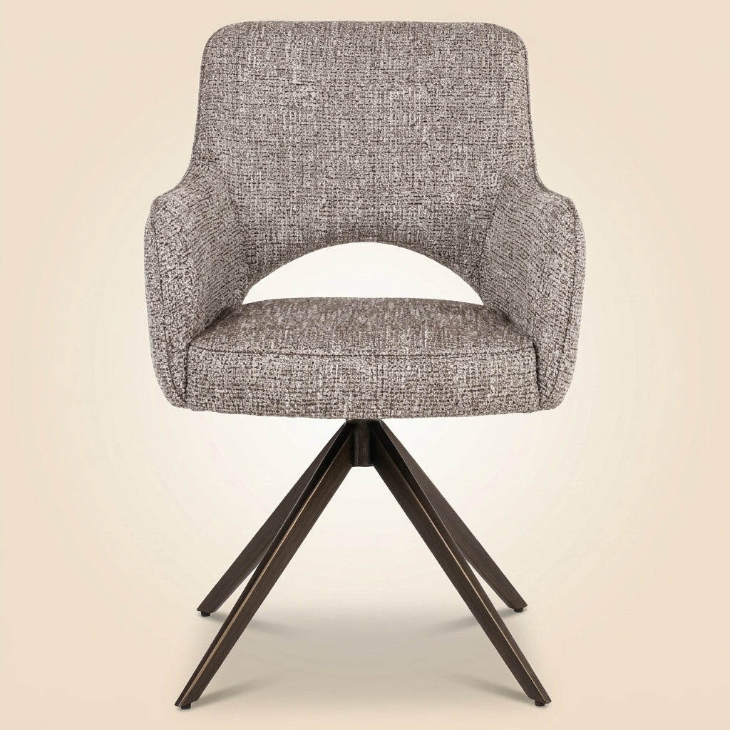 Eetkamerstoel Ginerva Earth Tweed Swivel