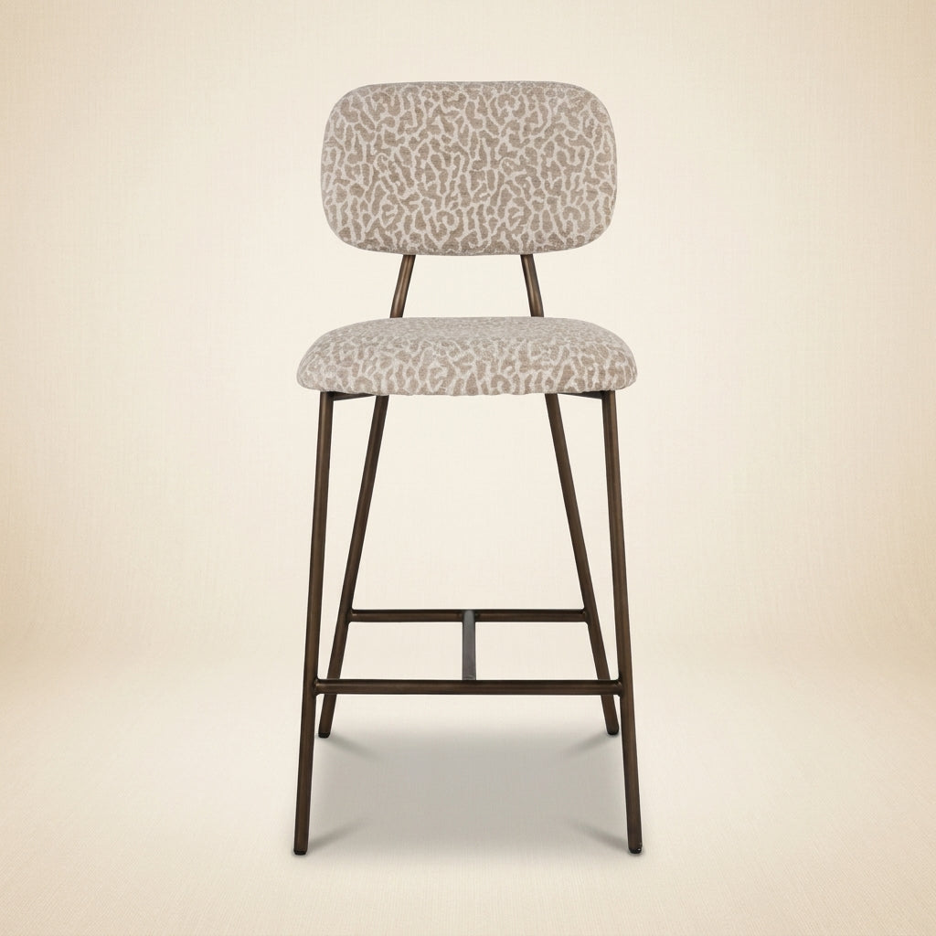Counterstoel Xenia Beige Leopard Fire Retardant (set Of 2)