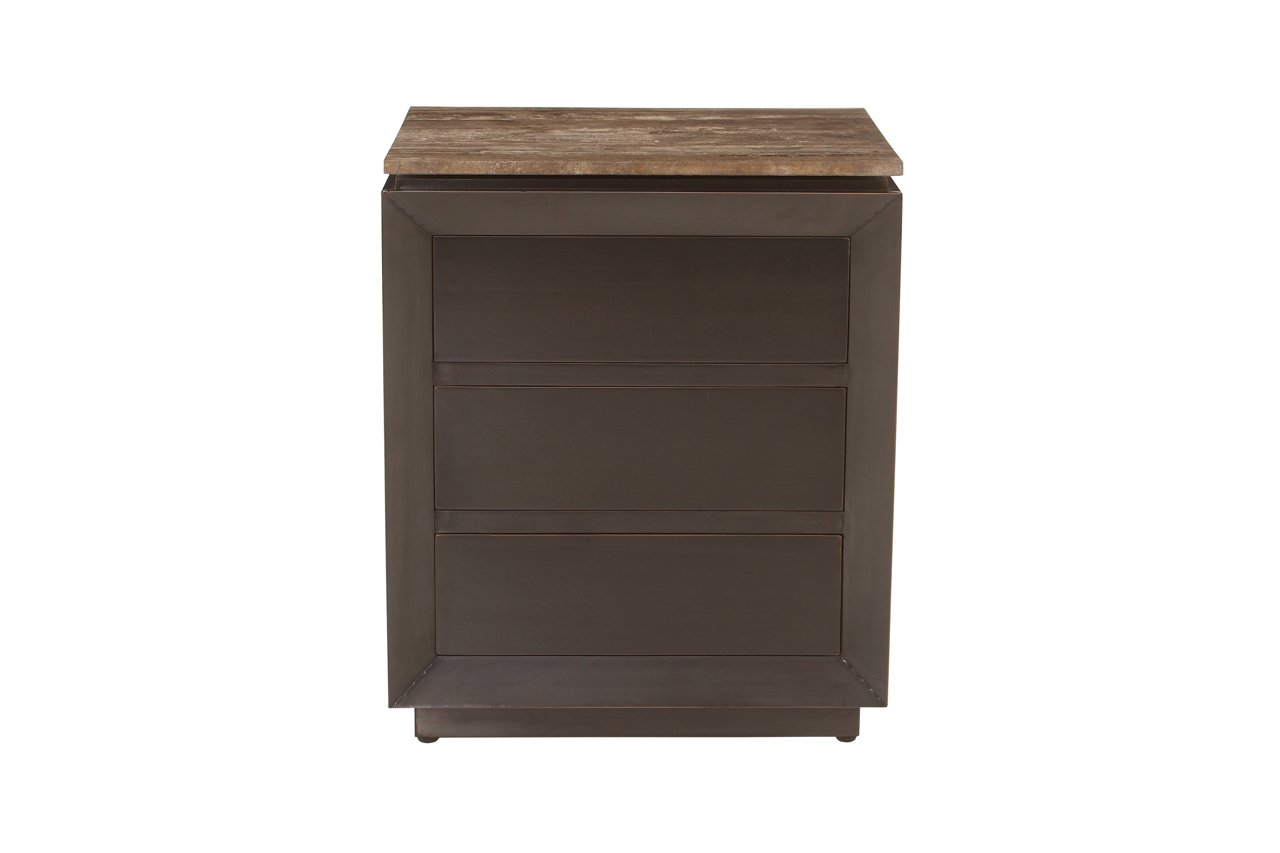 Nachtkastje Russo brown 3-drawers