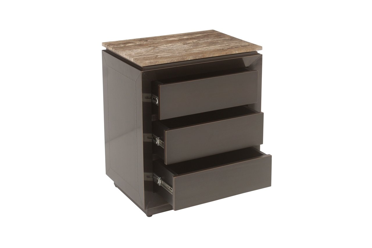 Nachtkastje Russo Ash Brown 3-drawers