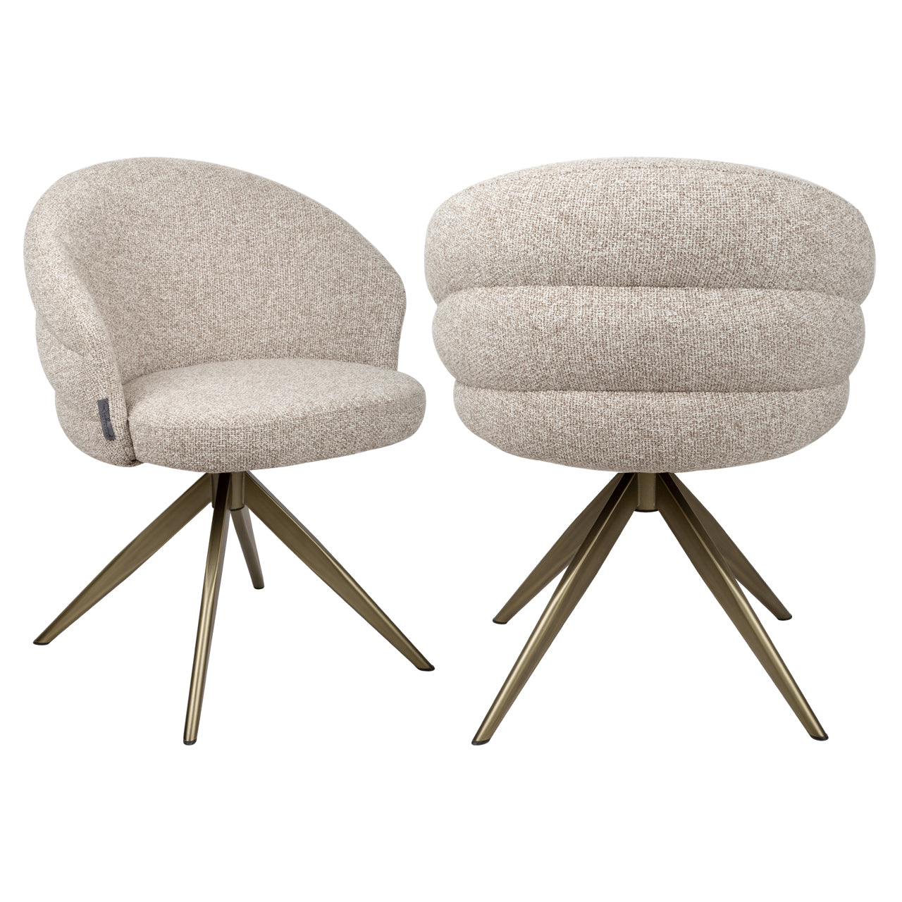 Eetkamerstoel Zendaya Cayenne Brown Swivel Fire Retardant
