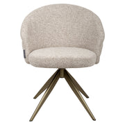 Eetkamerstoel Zendaya Cayenne Brown Swivel Fire Retardant