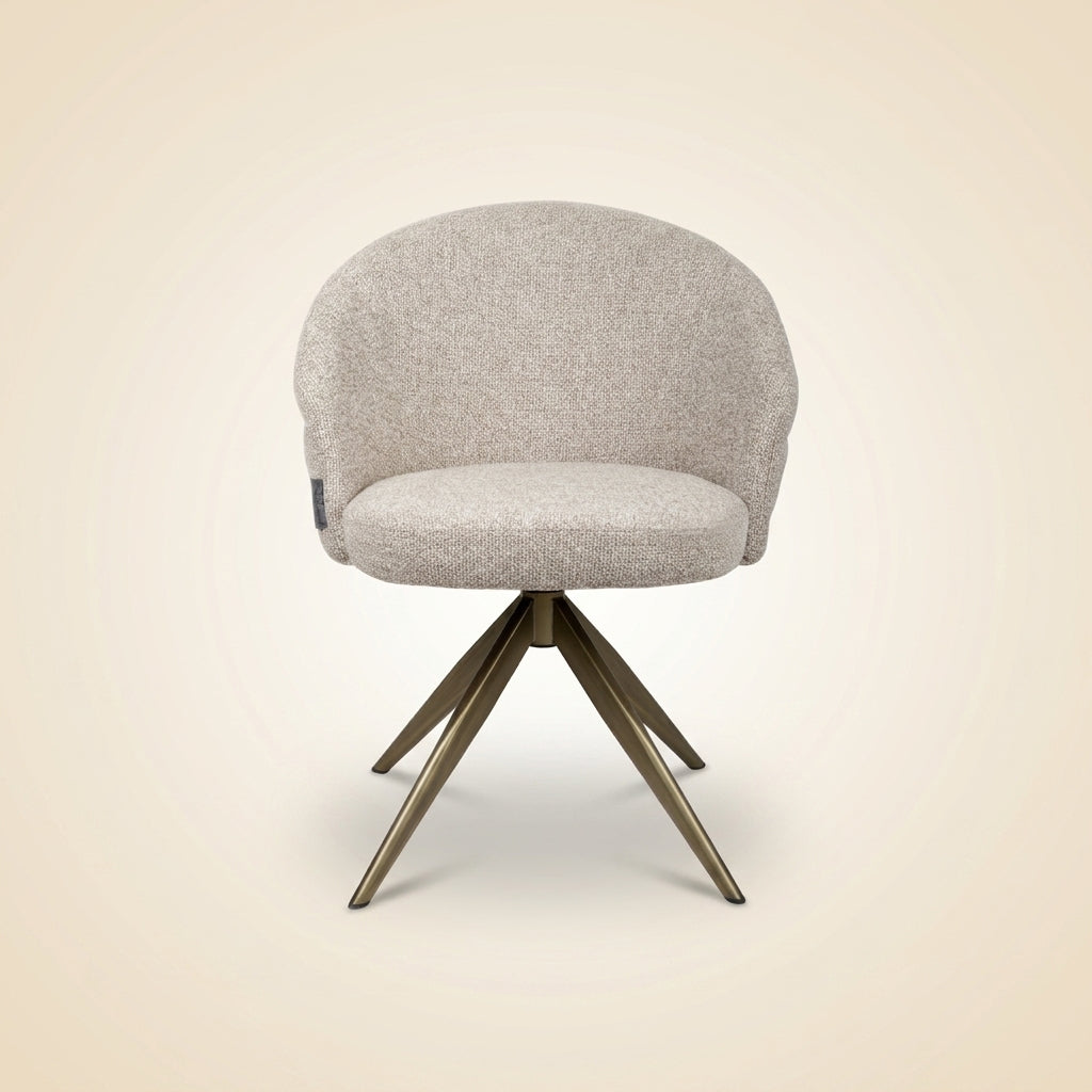 Eetkamerstoel Zendaya Cayenne Brown Swivel Fire Retardant
