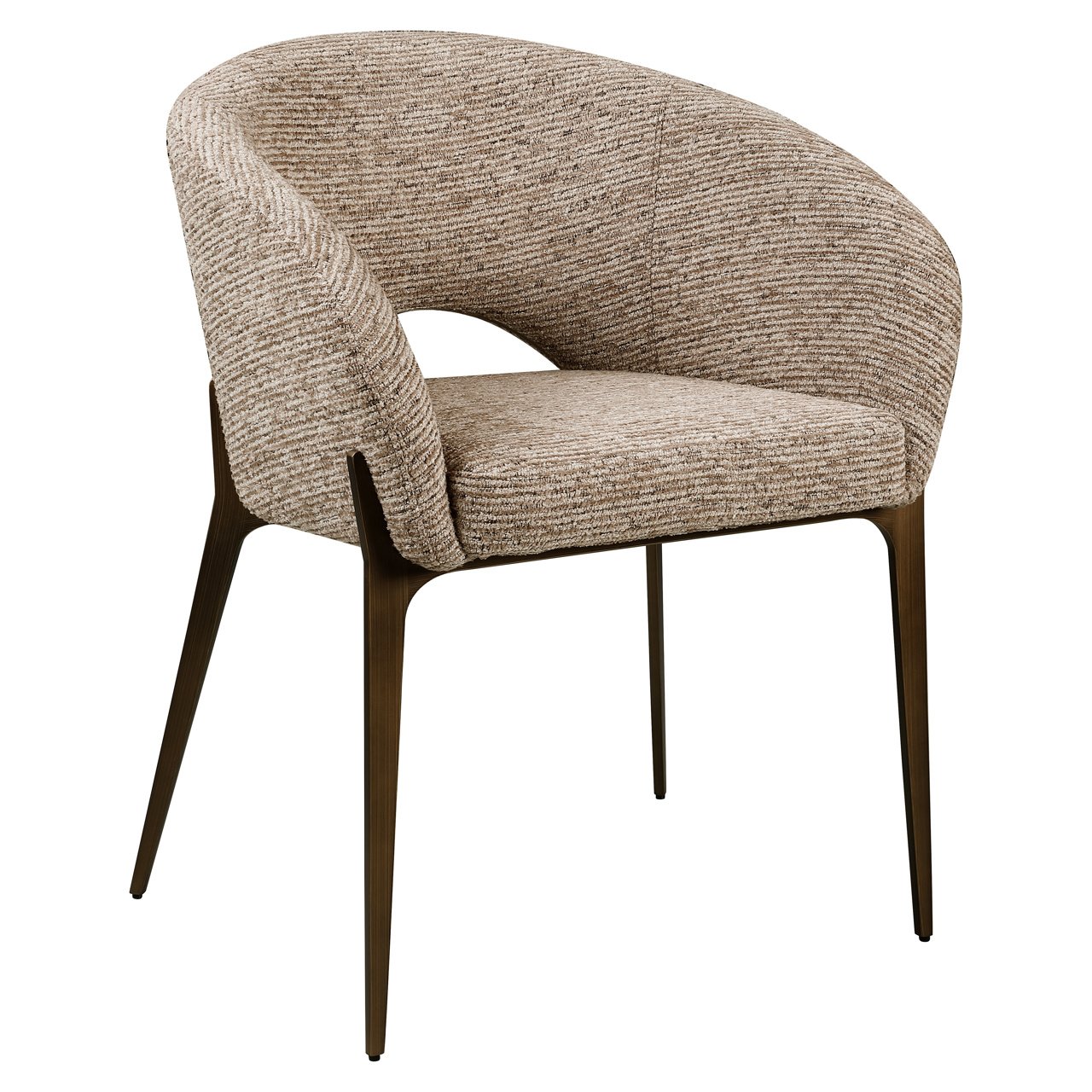 Eetkamerstoel Kenzi Mocca Linear Fire Retardant