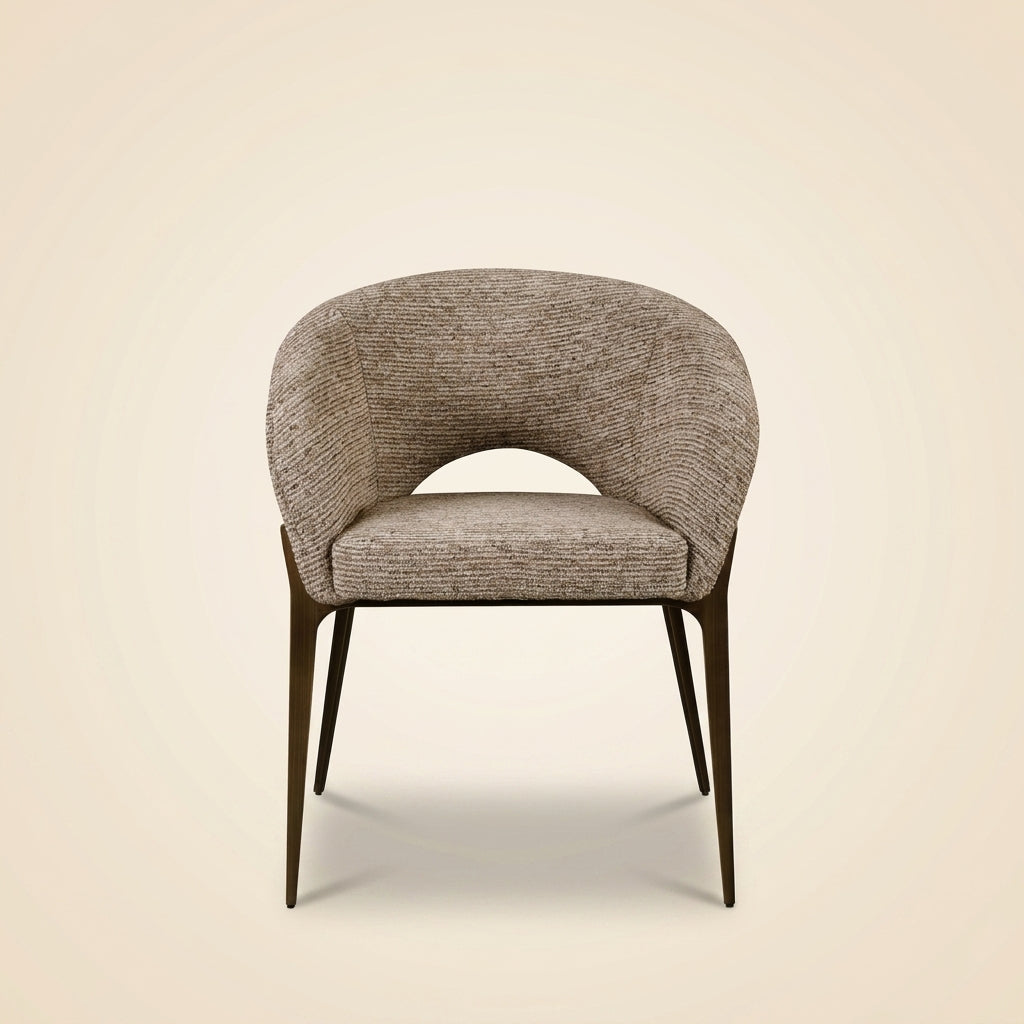 Eetkamerstoel Kenzi Mocca Linear Fire Retardant